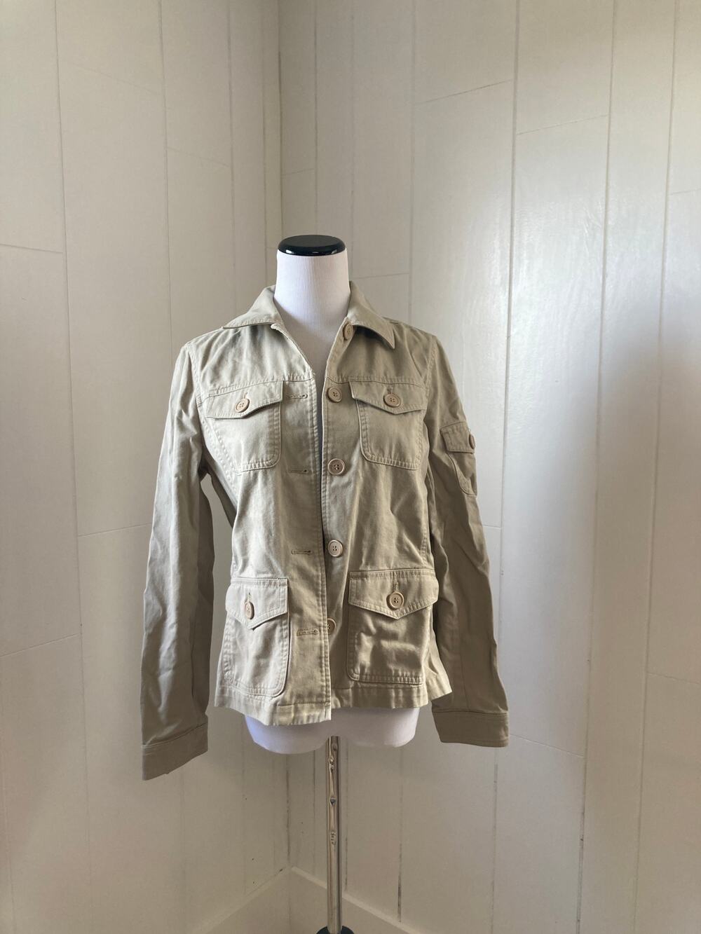 Crazy Horse Khaki Buttondown Jacket, Size M
